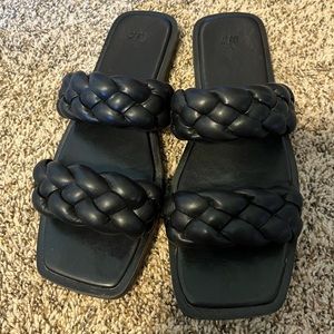 H&M braided black sandals size 10